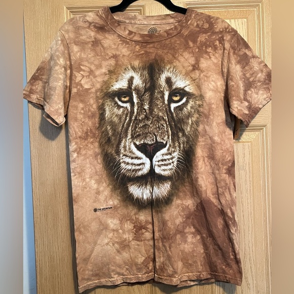 The Mountain Tan Brown Lion Face T-Shirt Men's Size Small - Picture 3 of 9